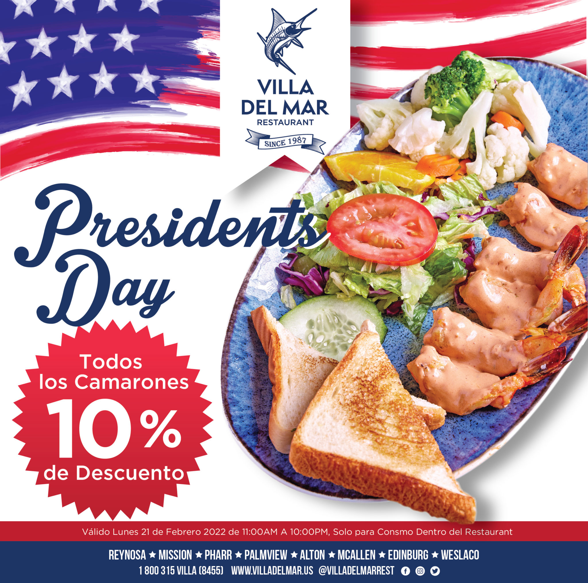 President´s Day Villa del Mar Restaurant